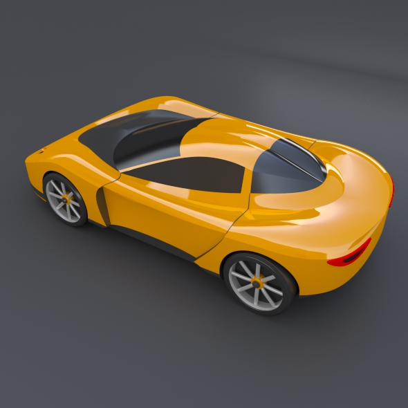 Yellow toy car concept 3D print model_9