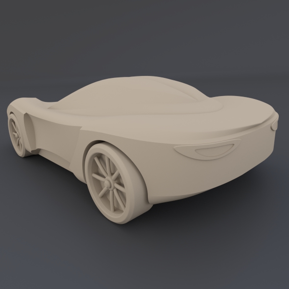 Yellow toy car concept 3D print model_11
