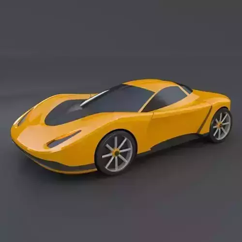 Yellow toy car concept 3D print model