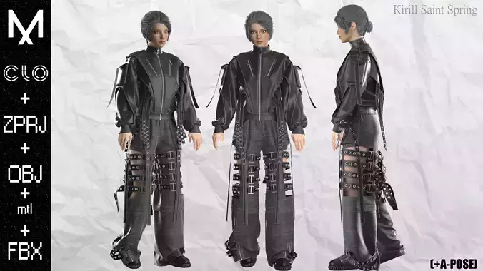 Urban Outfit Female Marvelous designer Clo3d OBJ mtl FBX ZPRJ