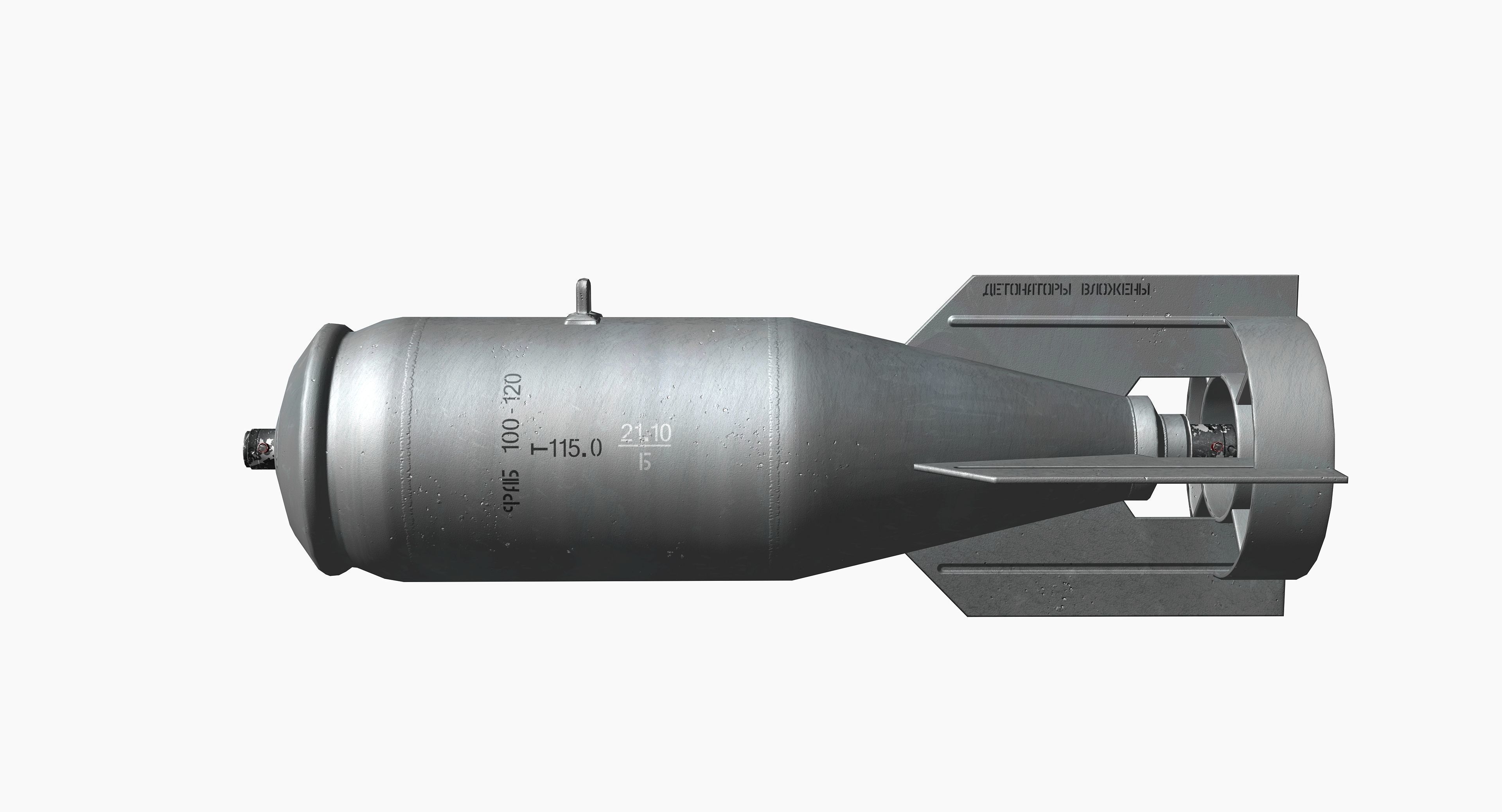 FAB100 Soviet Russian Aircraft Bomb Game Ready PBR Mode Low-poly 3D model_9