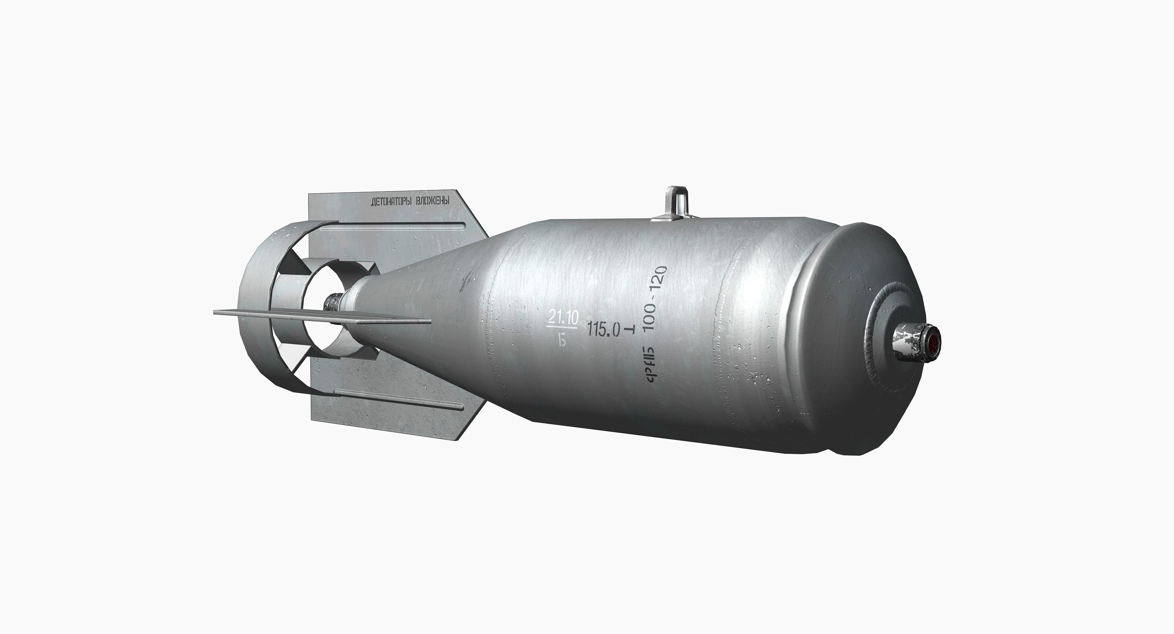 FAB100 Soviet Russian Aircraft Bomb Game Ready PBR Mode Low-poly 3D model_12