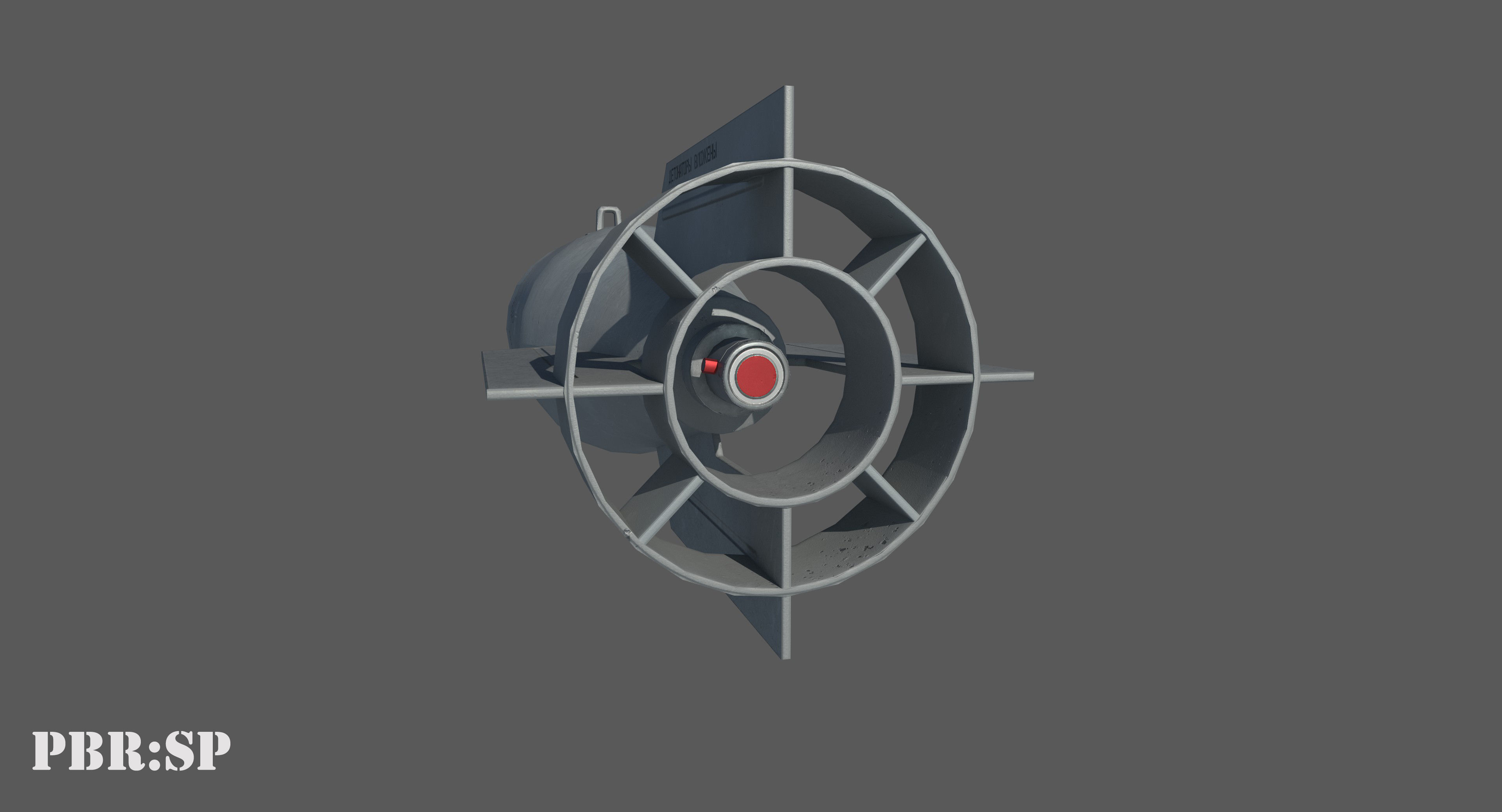 FAB100 Soviet Russian Aircraft Bomb Game Ready PBR Mode Low-poly 3D model_6