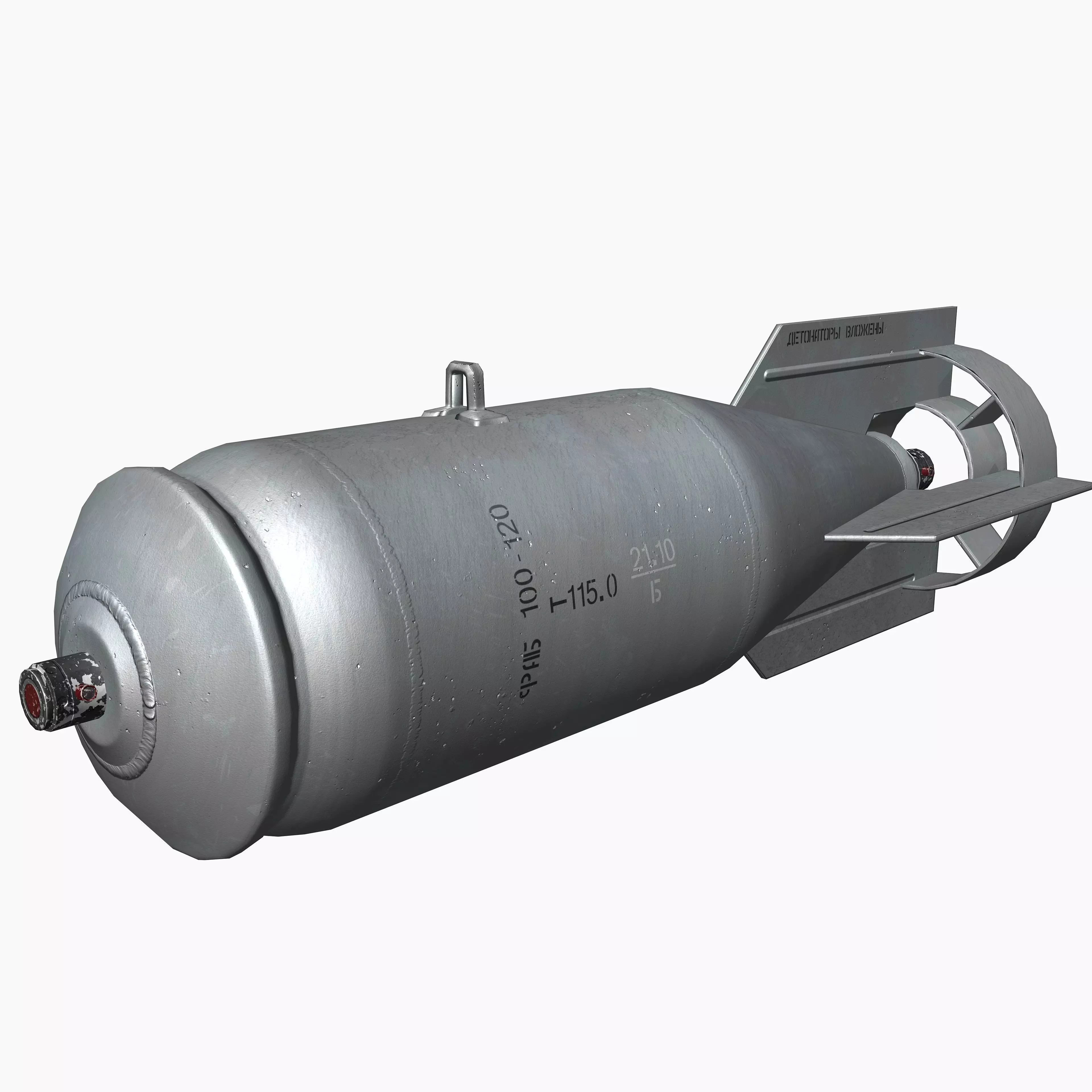 FAB100 Soviet Russian Aircraft Bomb Game Ready PBR Mode Low-poly 3D model_0