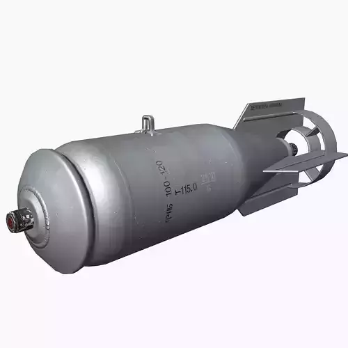 FAB100 Soviet Russian Aircraft Bomb Game Ready PBR Mode