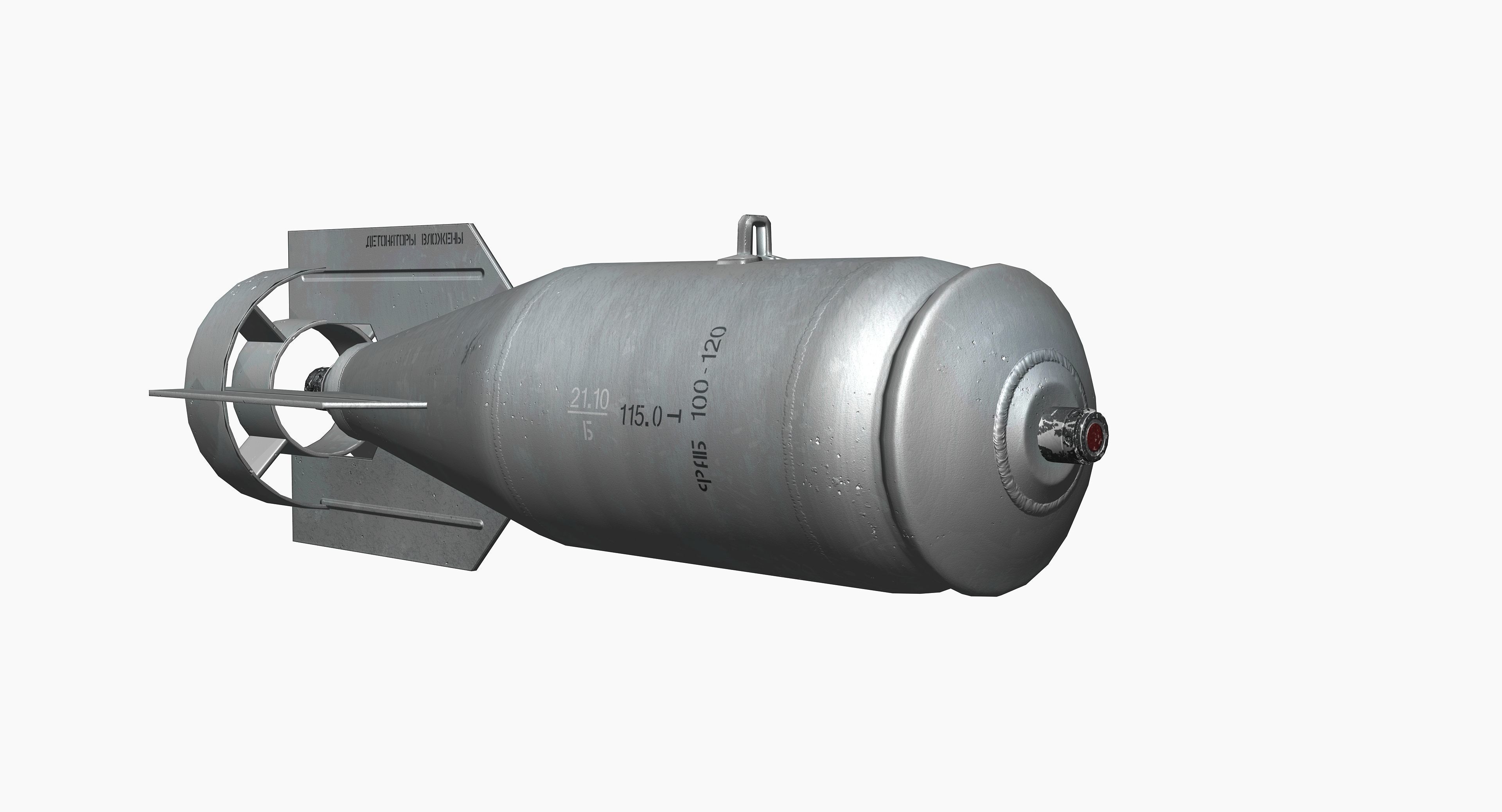 FAB100 Soviet Russian Aircraft Bomb Game Ready PBR Mode Low-poly 3D model_14