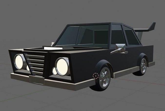 Low-poly Black Old Car Free low-poly 3D model