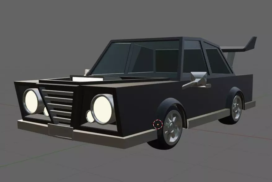 Low-poly Black Old Car Free low-poly 3D model