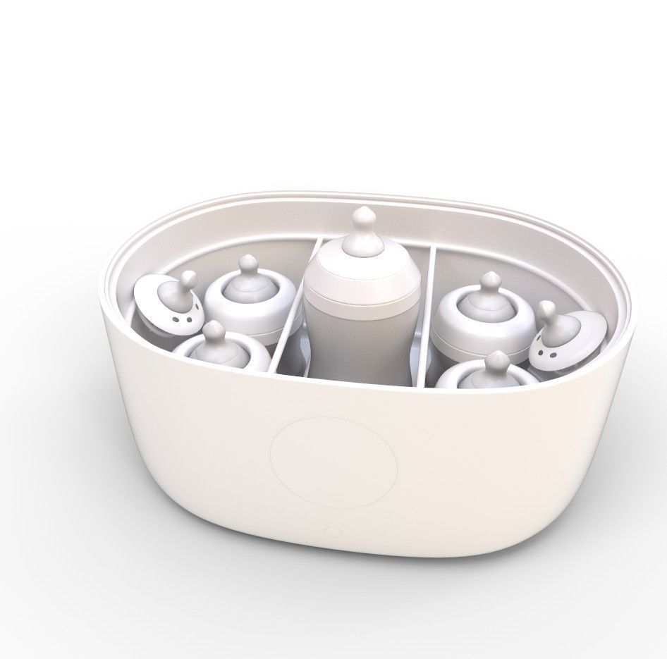 Set of Baby bottles with sterilizer Low-poly 3D model_3