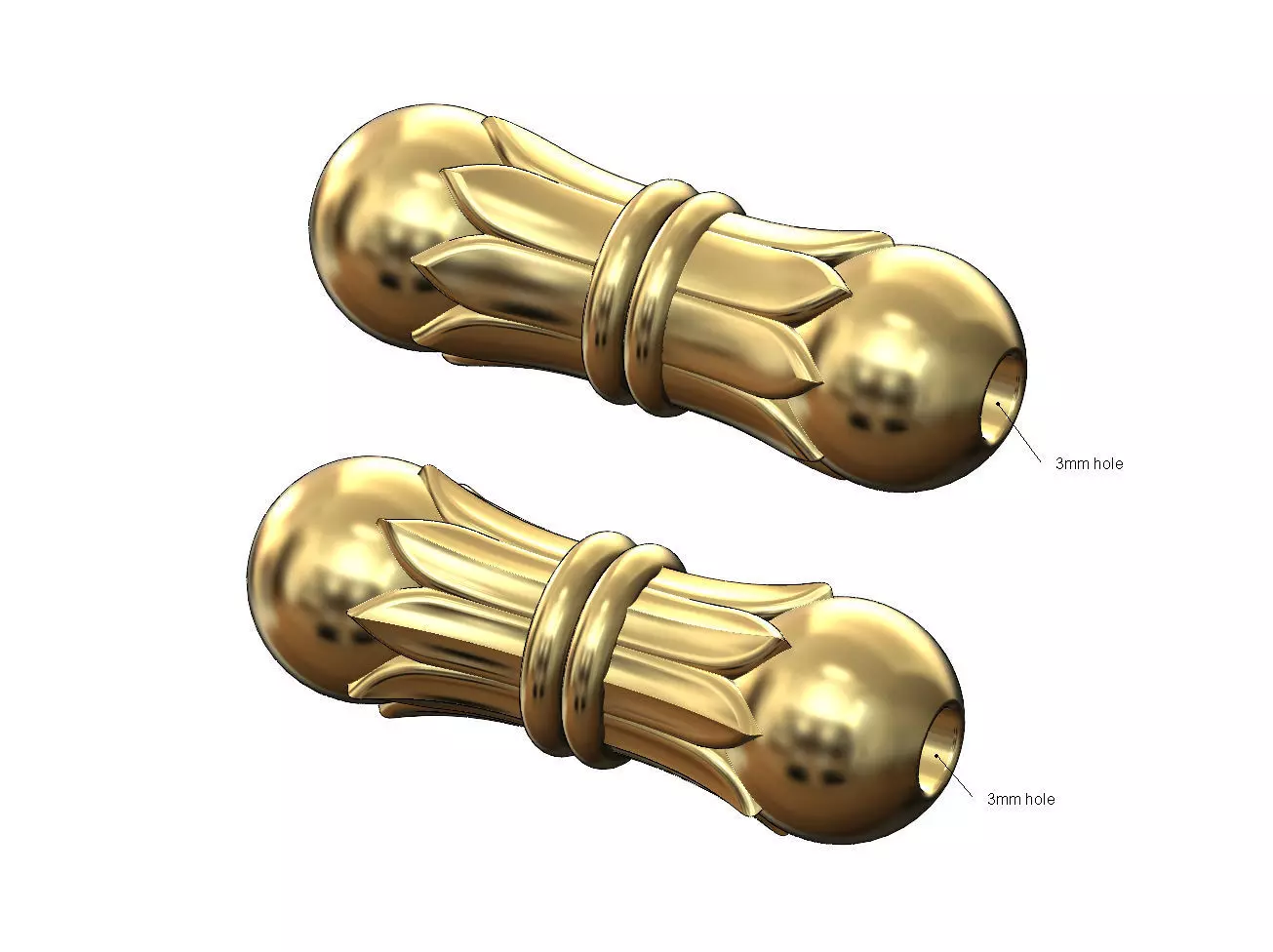 Double Lotus orb spacer pendant and bracelet charm 3D print model_0