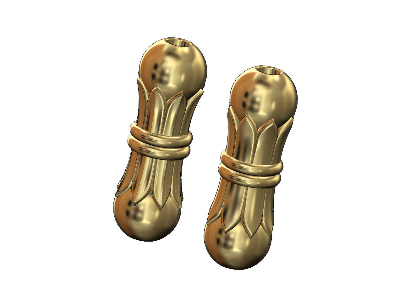 Double Lotus orb spacer pendant and bracelet charm 3D print model_2