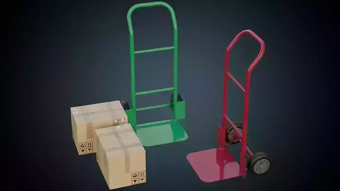 Hand Truck And Boxes 5A