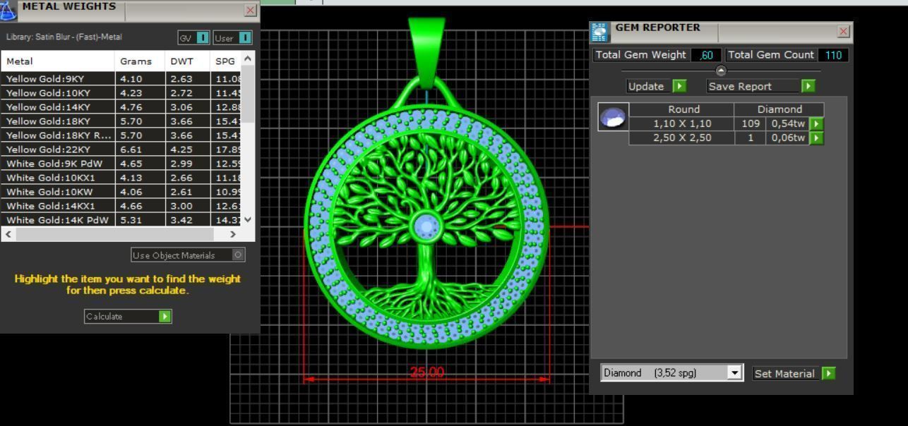 Tree of Life Cast Stone Pendant 3D print model_4