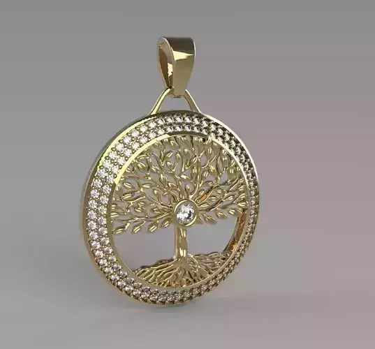 Tree of Life Cast Stone Pendant