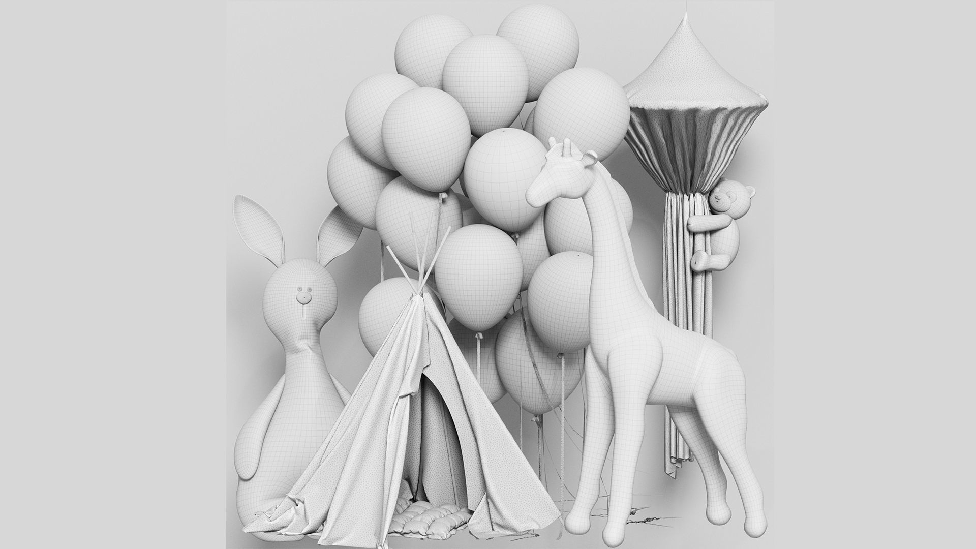 A set of toys for a child room or a toy store 3D model_1