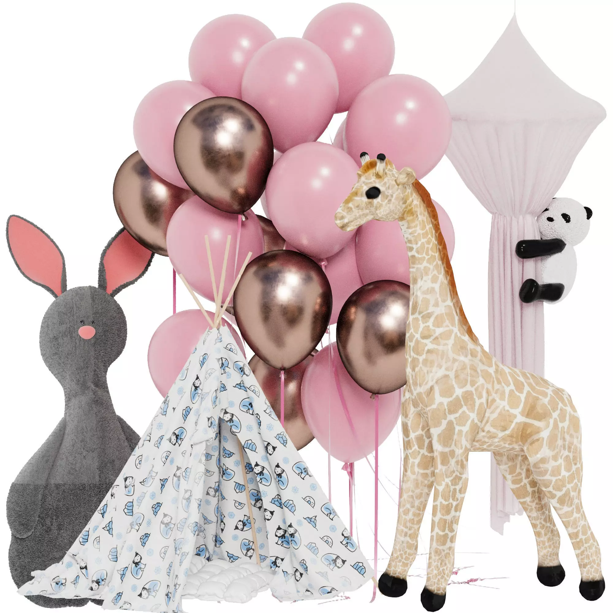 A set of toys for a child room or a toy store 3D model_0