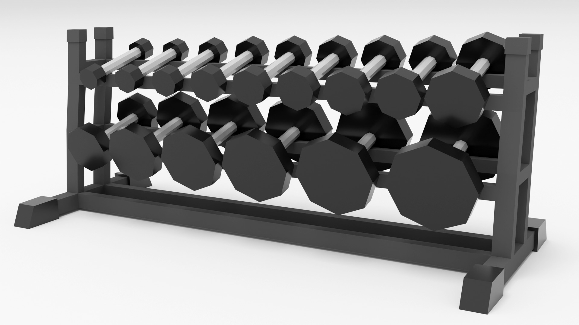 Low Poly Gym Equipment Low-poly 3D model_6