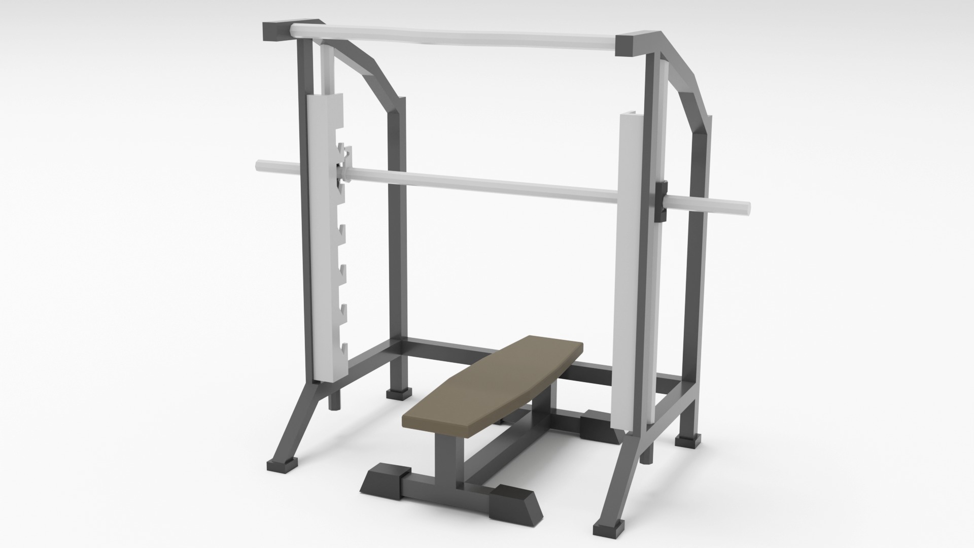 Low Poly Gym Equipment Low-poly 3D model_1