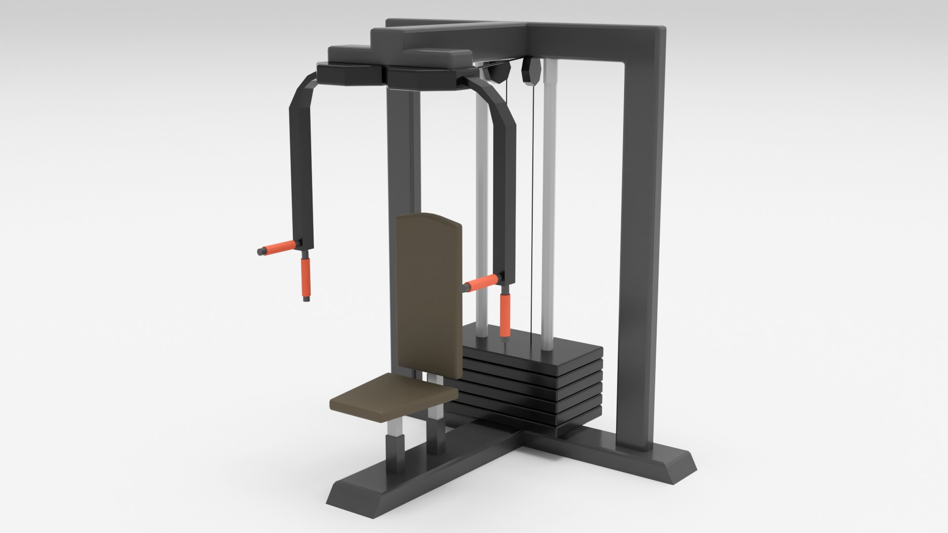 Low Poly Gym Equipment Low-poly 3D model_3