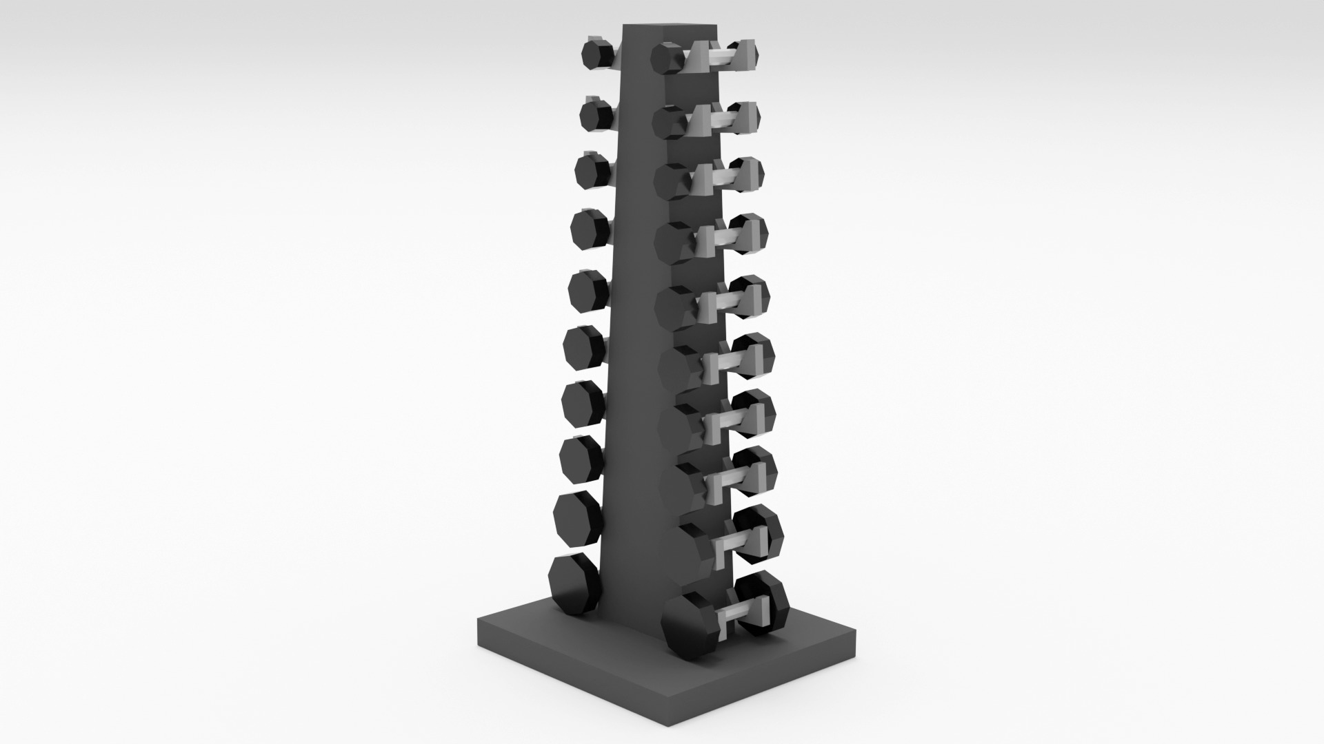 Low Poly Gym Equipment Low-poly 3D model_7