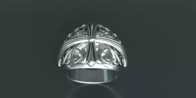 Chrome Hearts Style Classic Oval Ring 3D print model