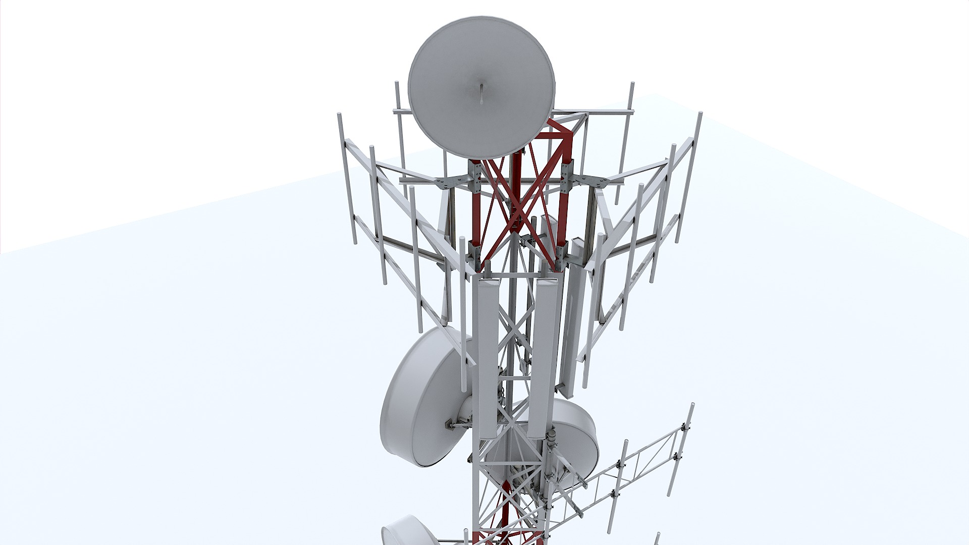 Radio Tower Low-poly 3D model_7