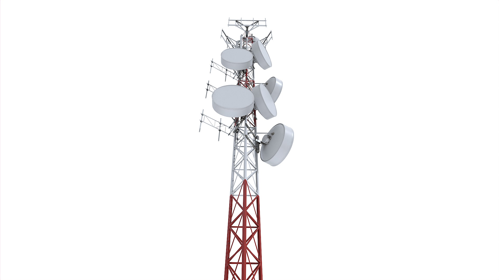 Radio Tower Low-poly 3D model_9