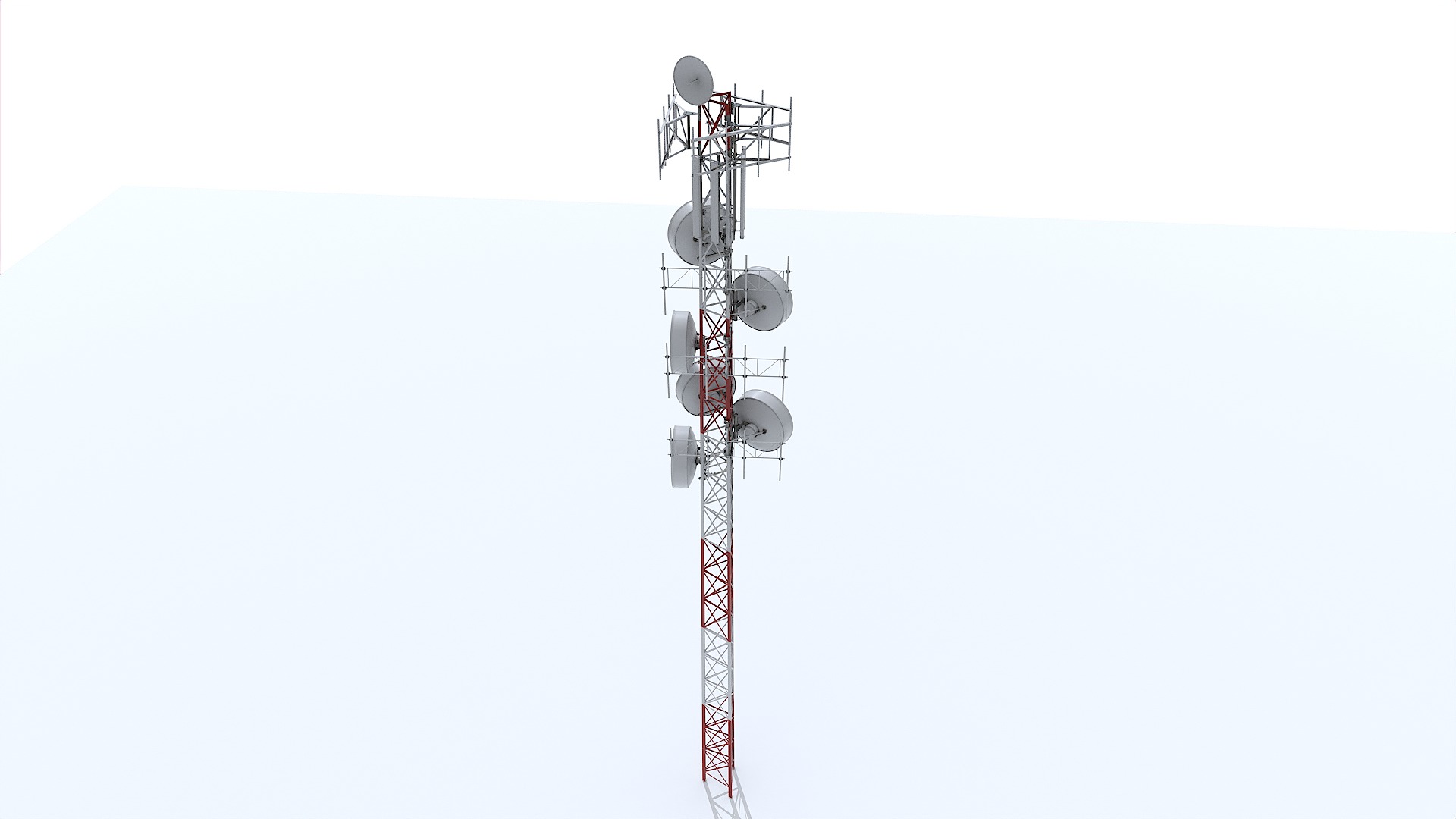 Radio Tower Low-poly 3D model_1