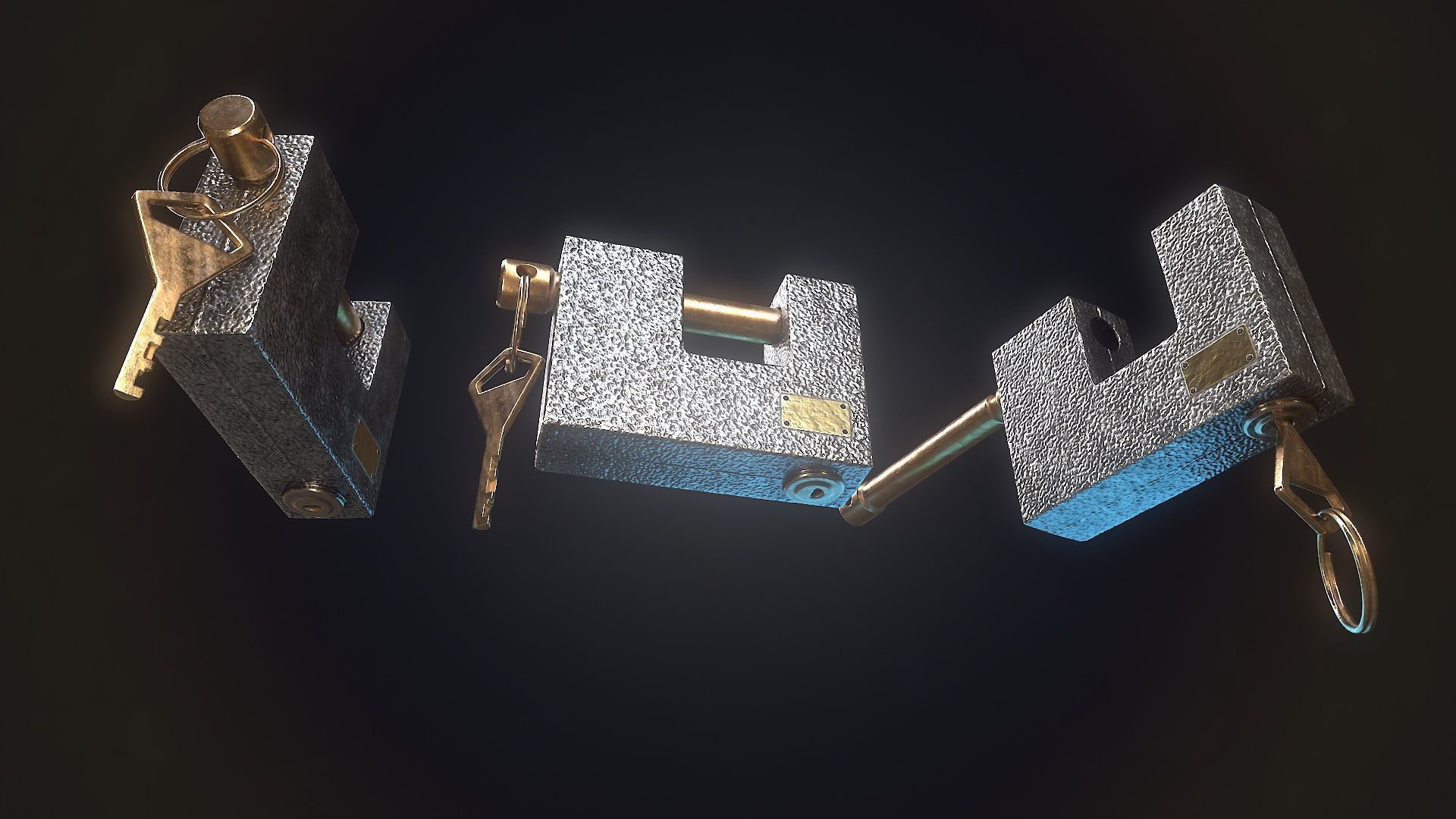 Padlock 8 Low-poly 3D model_3