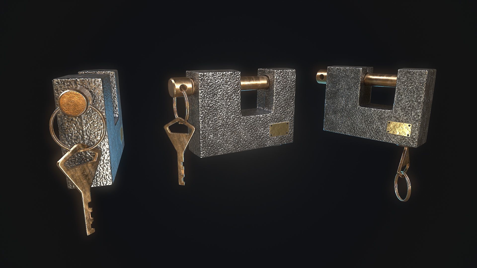 Padlock 8 Low-poly 3D model_2