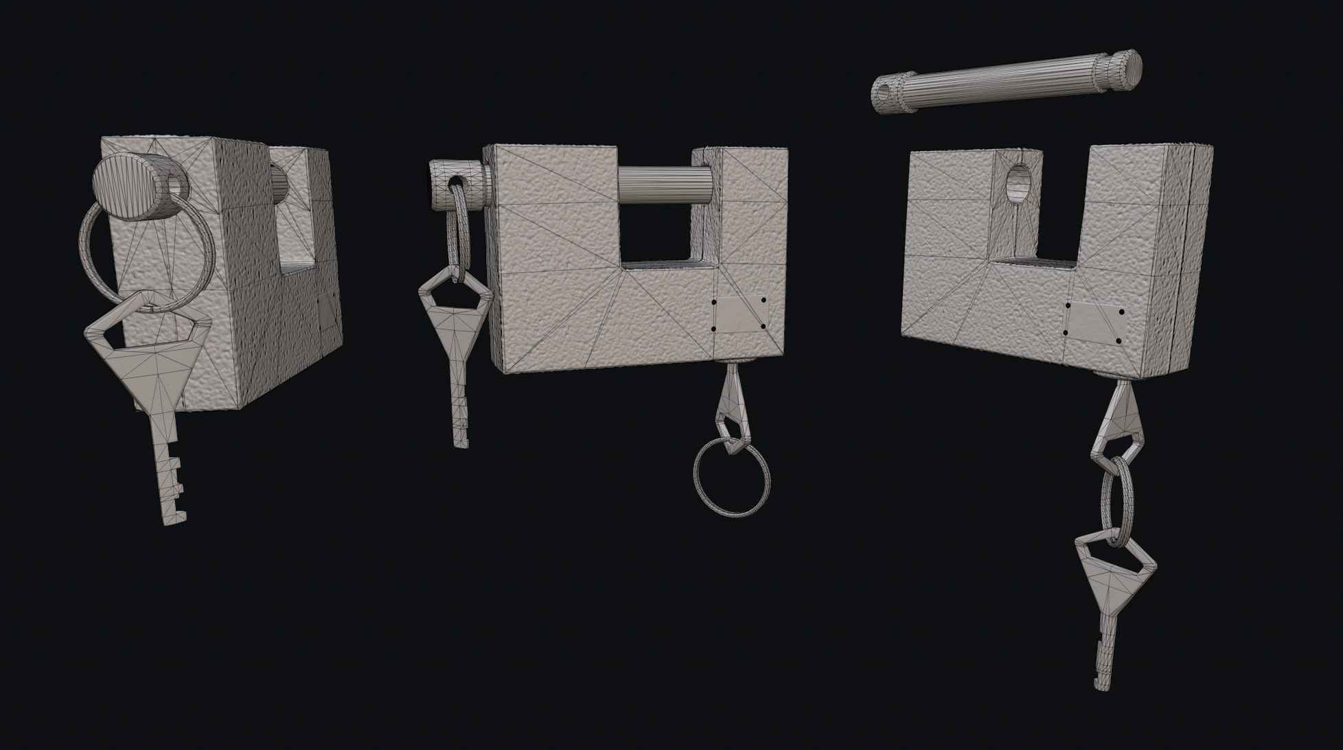 Padlock 8 Low-poly 3D model_7