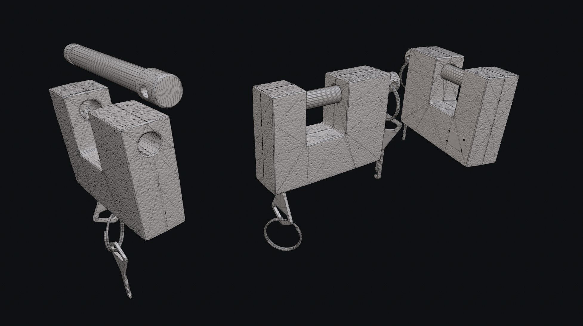 Padlock 8 Low-poly 3D model_6