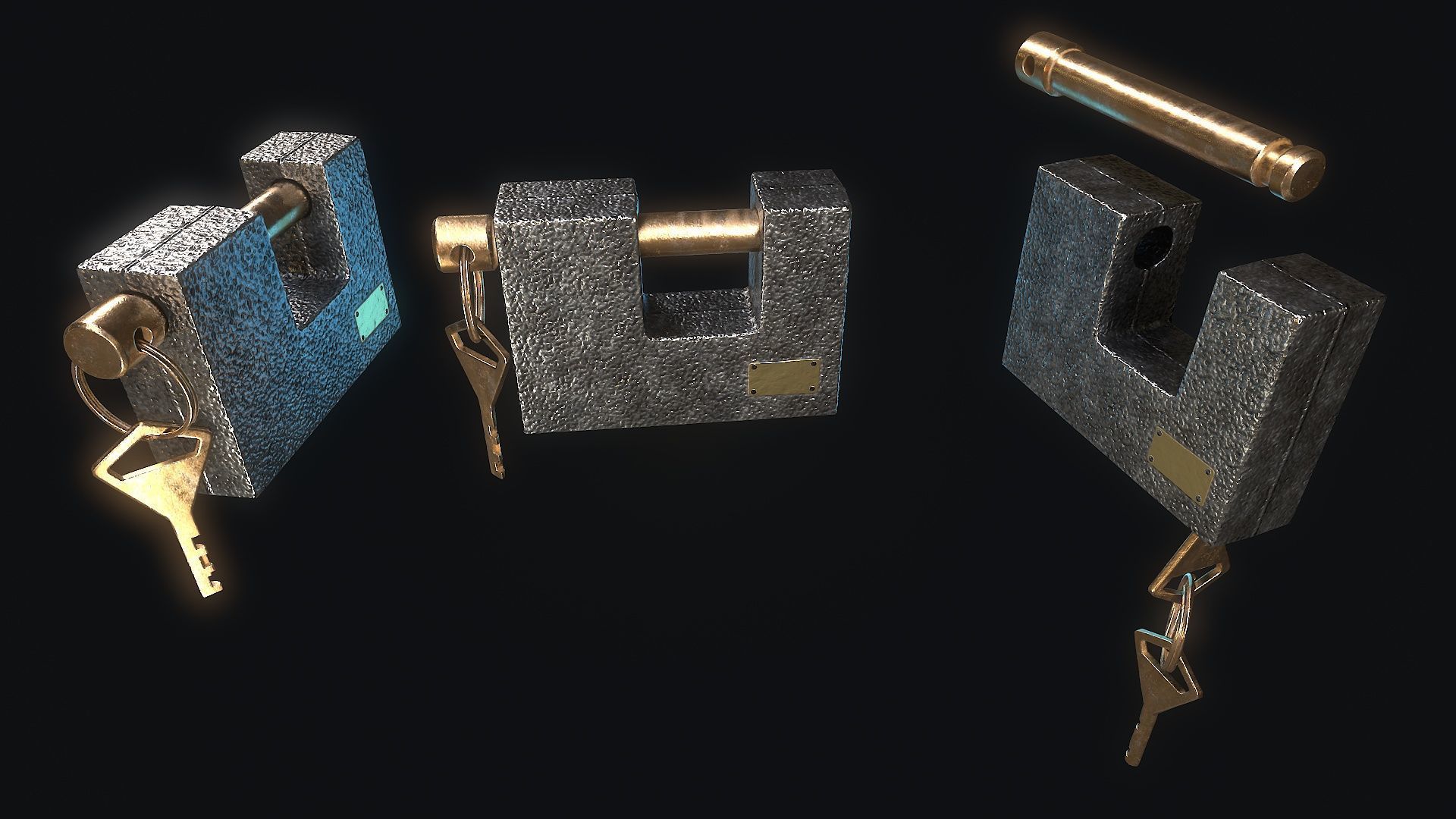 Padlock 8 Low-poly 3D model_5