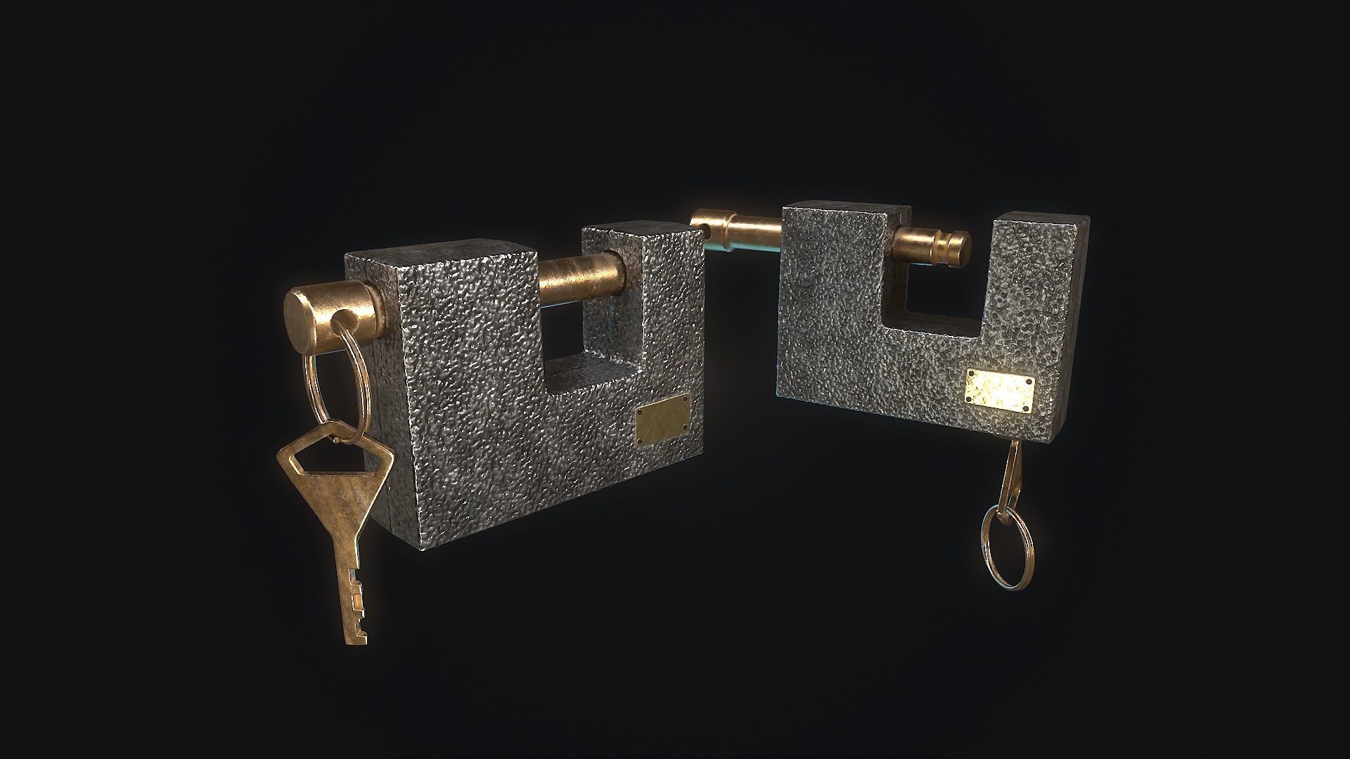 Padlock 8 Low-poly 3D model_1