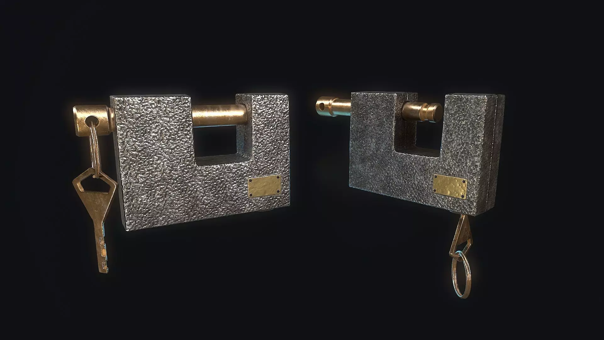 Padlock 8 Low-poly 3D model_0