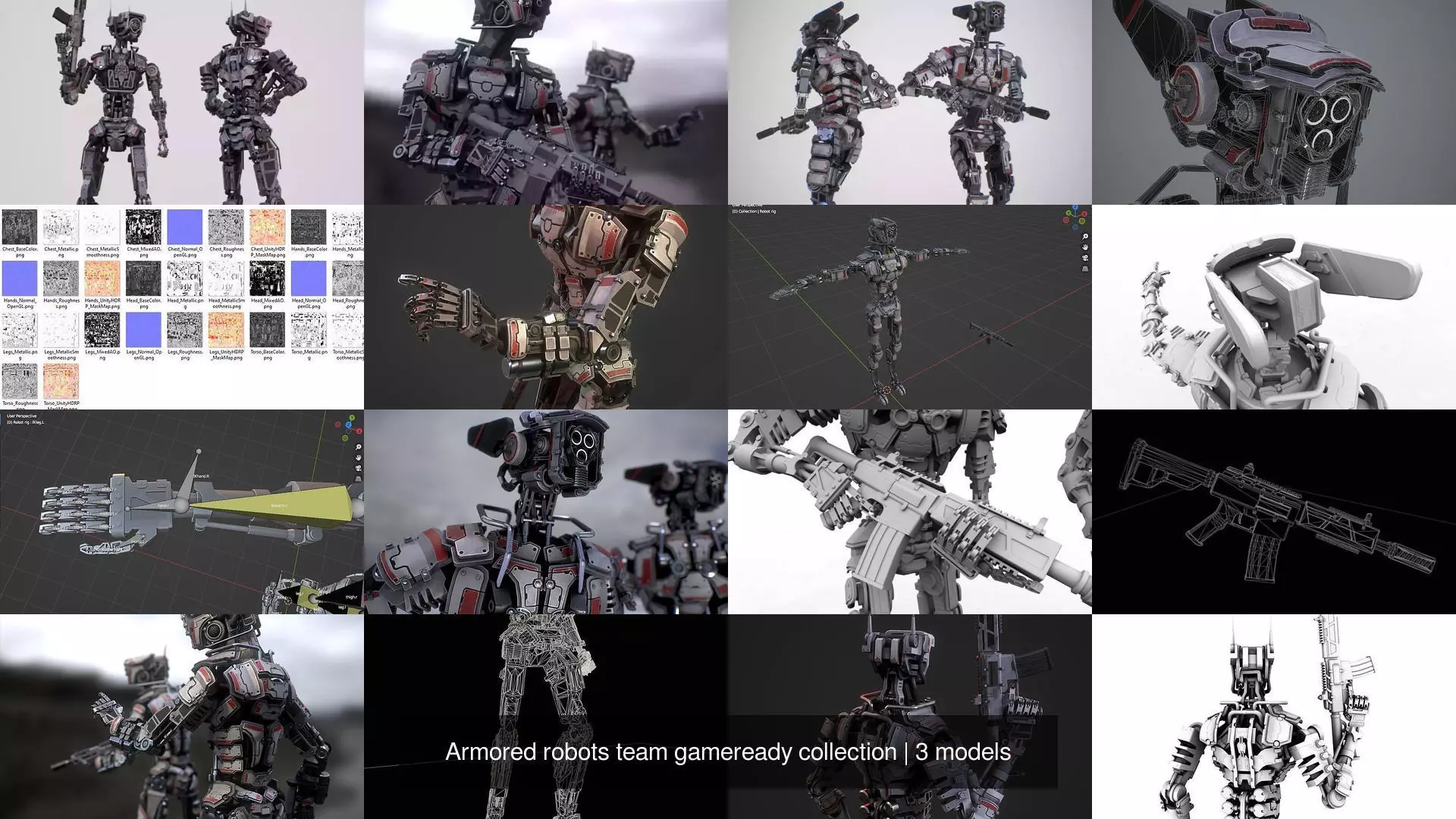 Armored robots team gameready collection _4