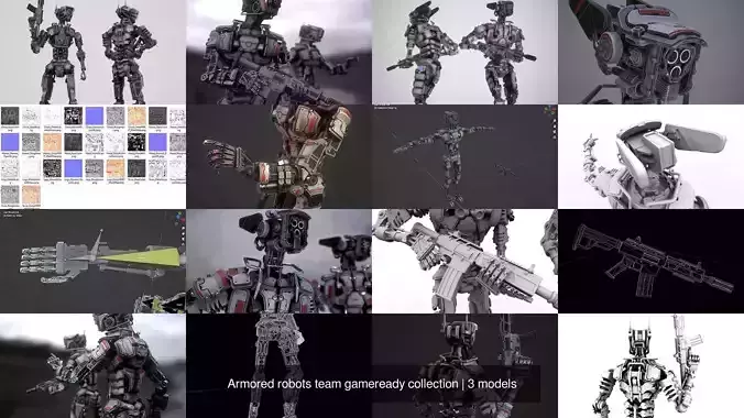 Armored robots team gameready collection