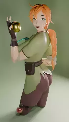 Static model of Alex from Minecraft