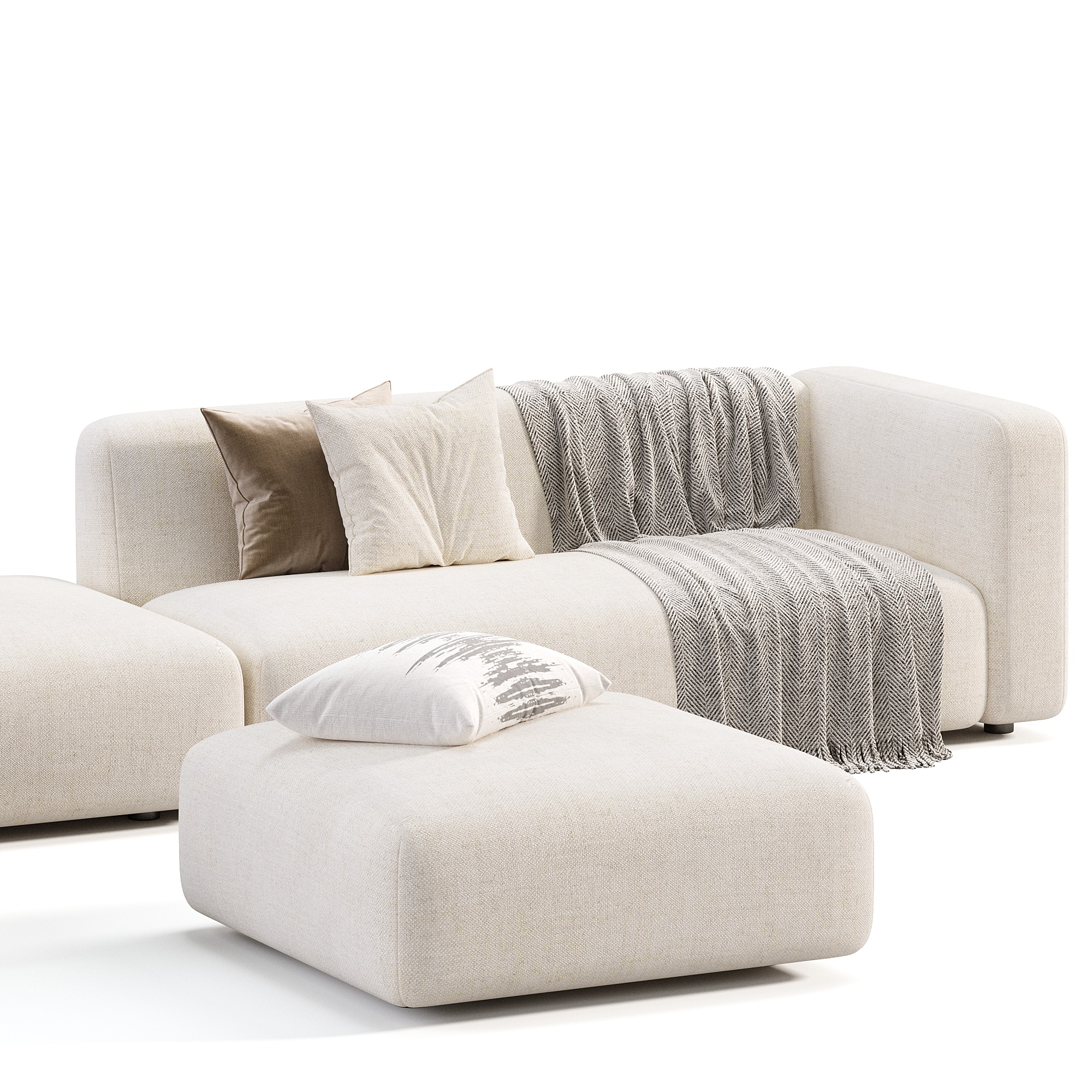 Match Sofa By Architonic Low-poly 3D model_7