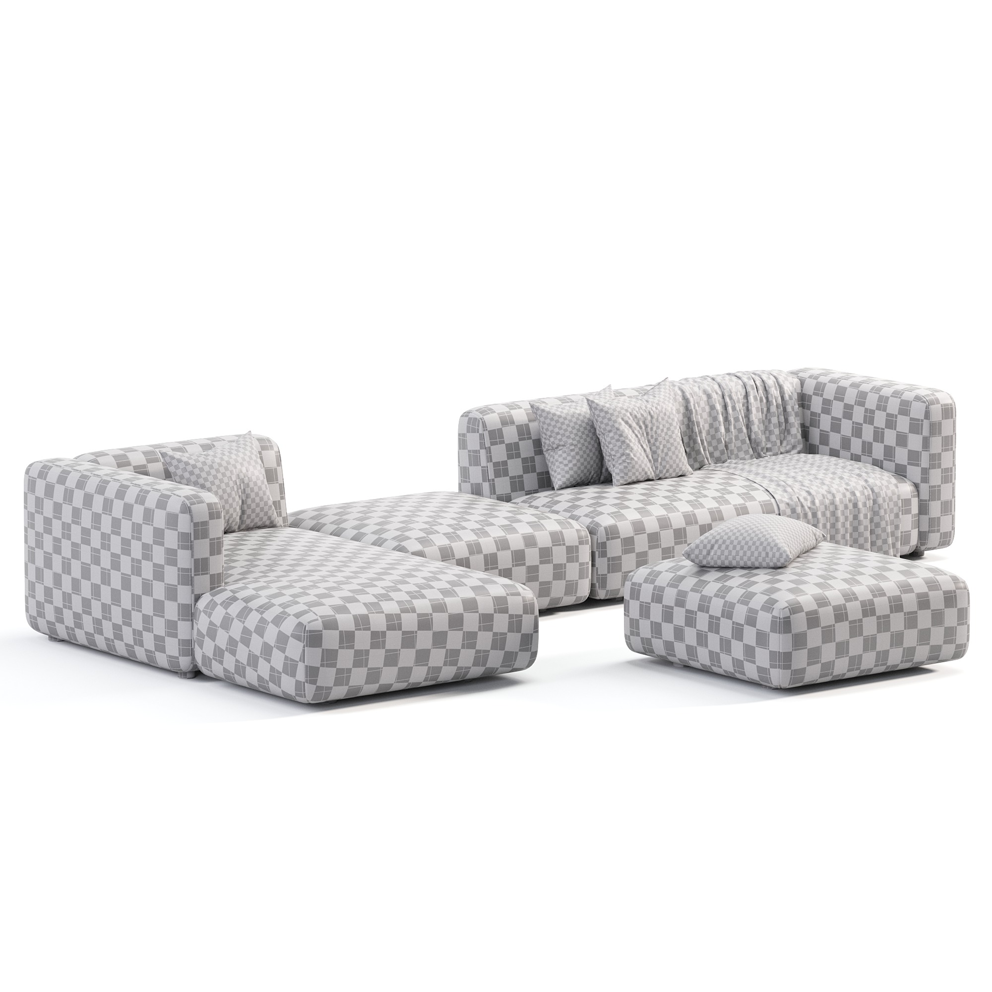 Match Sofa By Architonic Low-poly 3D model_9