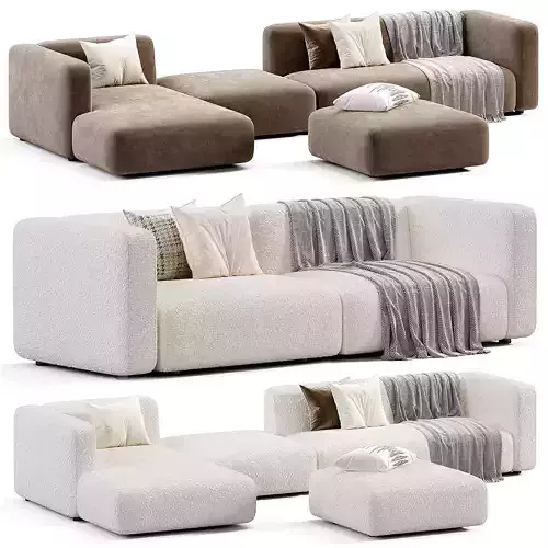 Match Sofa By Architonic Low-poly 3D model