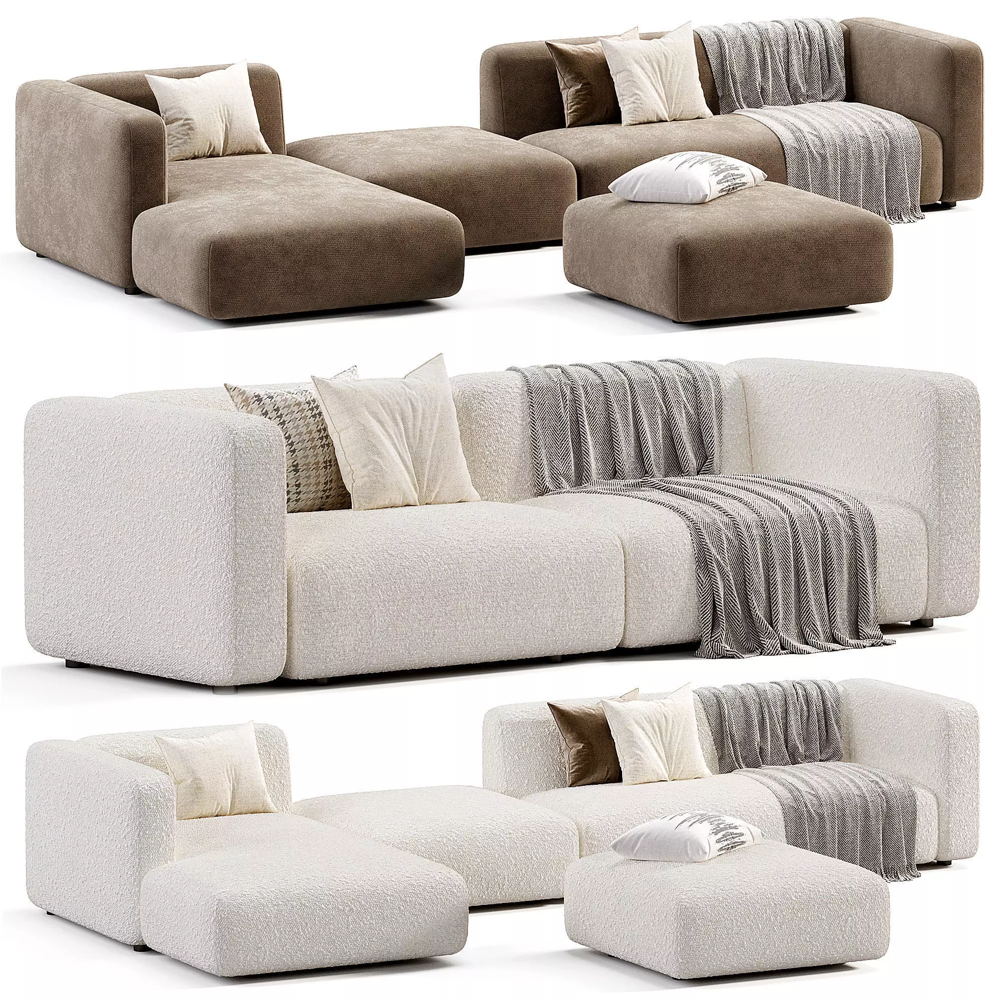 Match Sofa By Architonic Low-poly 3D model_0