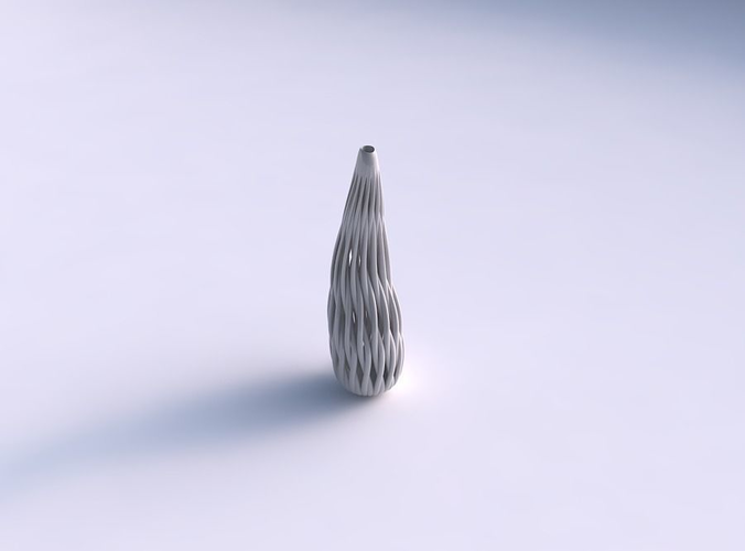 Vase taper bend with twisted muscle structure long neck