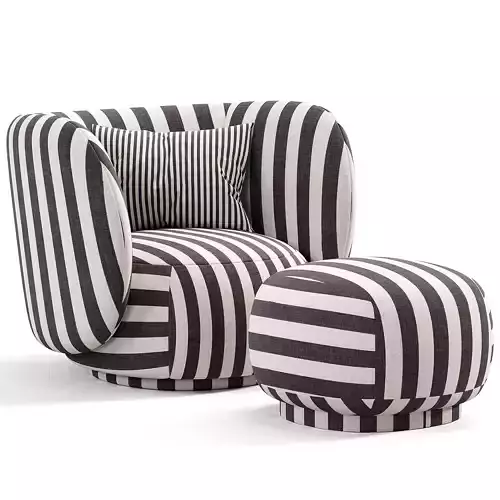 Rico Lounge Chair with Swivel Base Low-poly 3D model