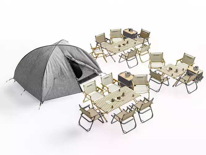 Camping Outdoor Gear pack 3 3D model