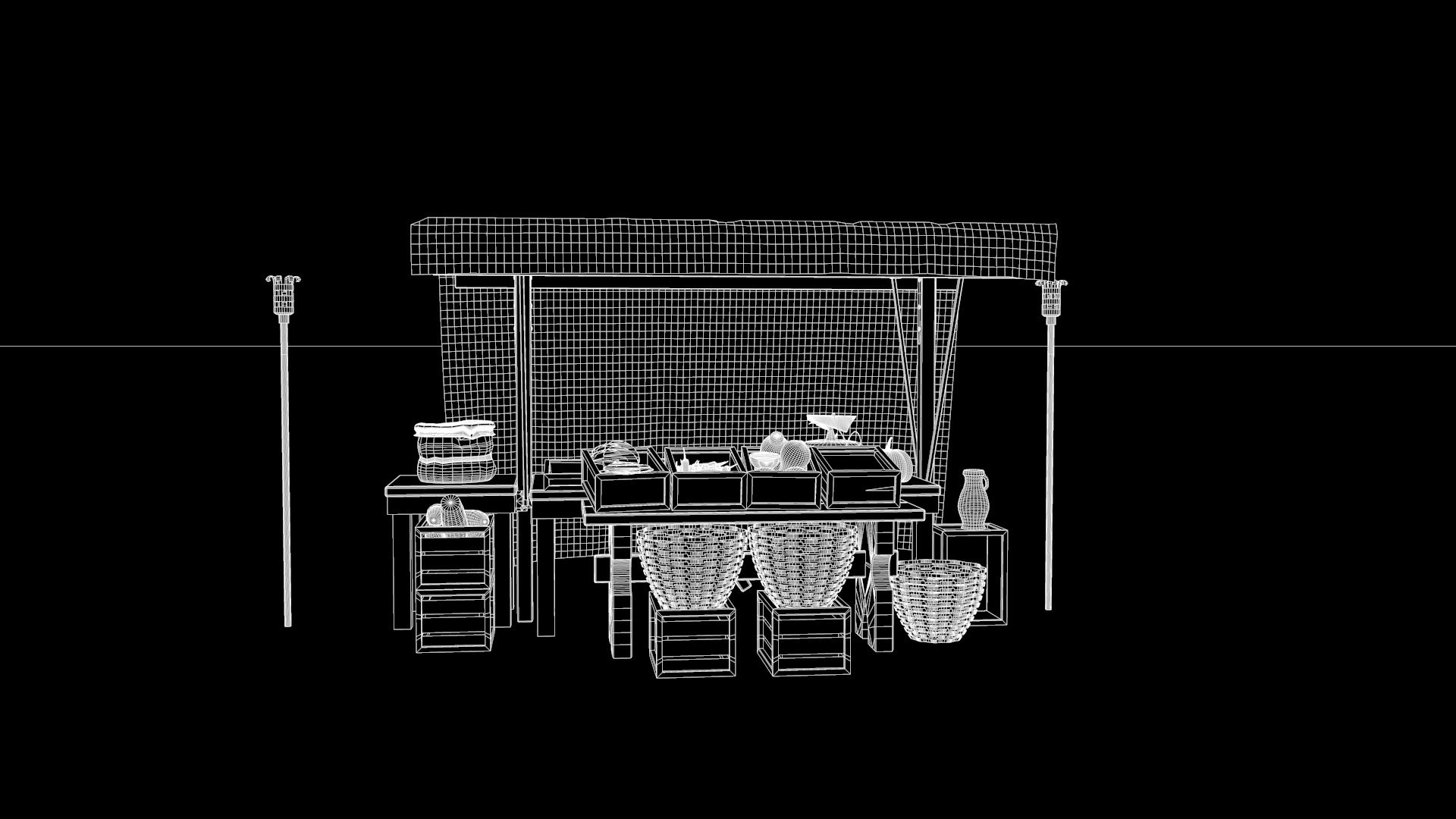 Medieval Market Stall 01 3D model_7