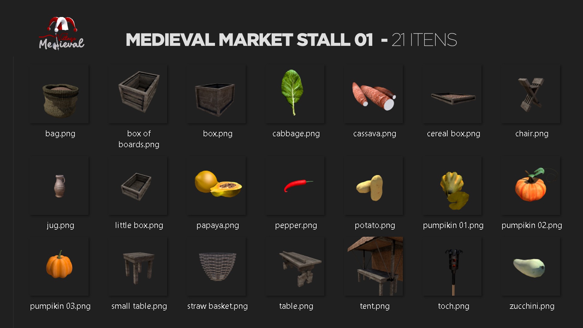 Medieval Market Stall 01 3D model_11