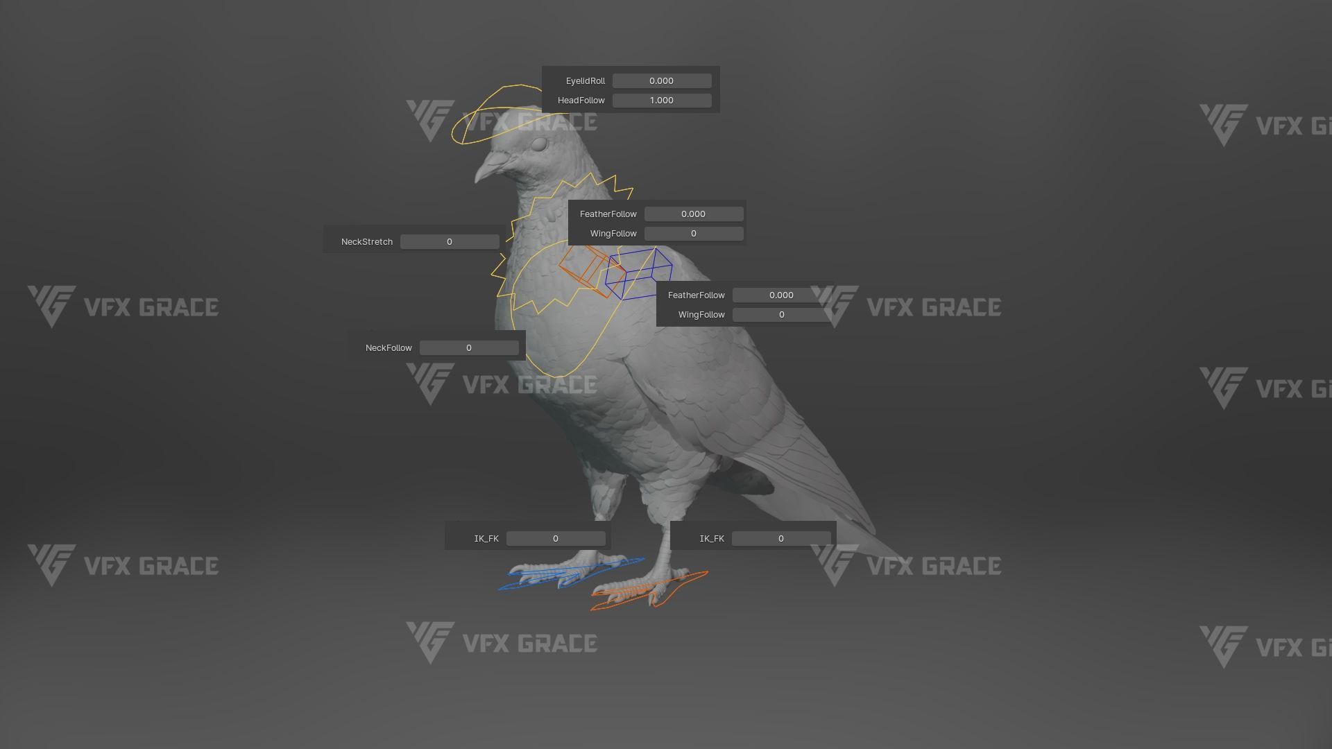 White Pigeon Animation -  VFX Grace 3D model_19