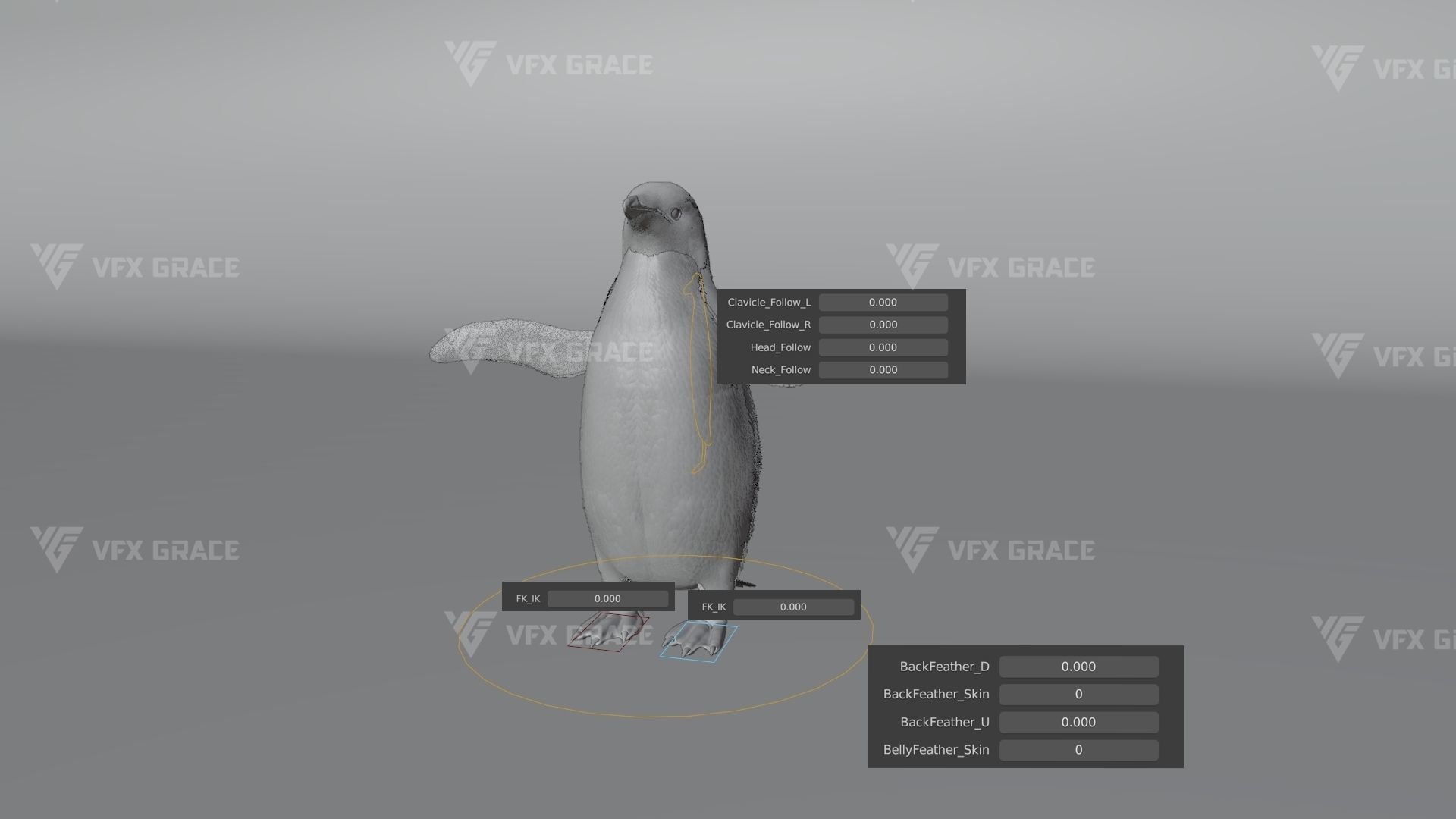 Pygoscelis Animated - VFX Grace 3D model_14