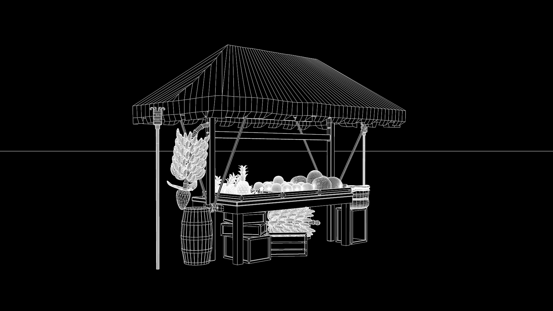 Medieval Market Stall 04 3D model_3